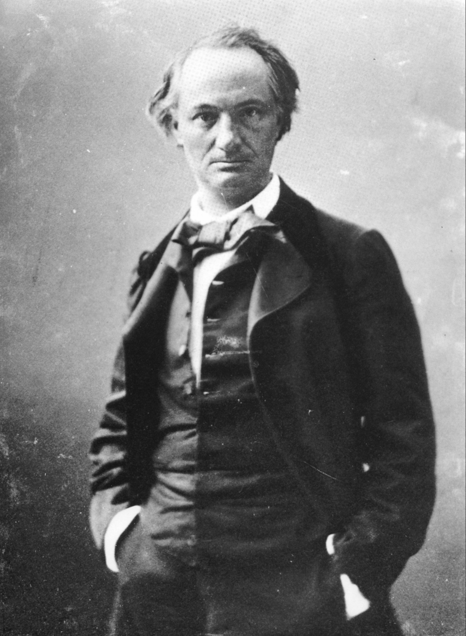 Portrait of French poet Charles Baudelaire photographed by Nadar in the mid-19th century.