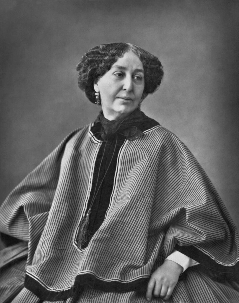 Portrait of French novelist George Sand photographed by Nadar in the 19th century.
